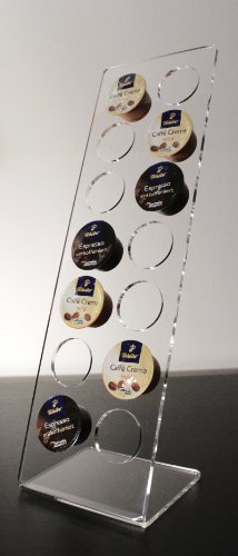 Design Kapselhalter für 14 Tchibo Cafissimo Kapseln. Kapselspender stehend aus hochwertigem Plexiglas transparent - 1