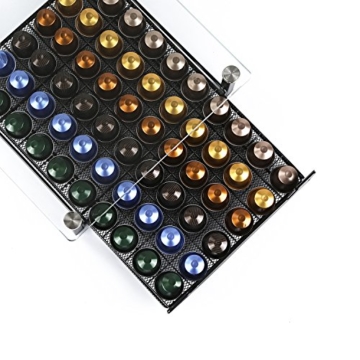 HiveNets Nespresso Kaffee Kapsel Halter Kapselständer Kapseln Hartglas Schubladen Organiser für 60 Stück - 3