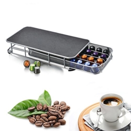 Kaffee Kapsel Halter, 40 Pod Nespresso Kaffee Kapsel Aufbewahrung mit Edelstahl stapelbar stehen für Coffee Shop Display – Anti-Vibrations-rutschfeste Oberfläche - 1