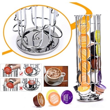 Binghotfire Kapselständer, Dolce Gusto Kapselspender Kaffee-Kapselhalter Drehbar 4 Ebene für 32 Dolce Gusto Kaffee Kapseln - 2