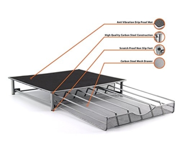 Dolce Gusto Kaffee-Kapselhalter - zur Aufbewahrung von 36 Kapseln in einem Stapelständer - Anti-Vibration, rutschfeste Oberfläche - Ständer mit netzförmigen Fächern - 4