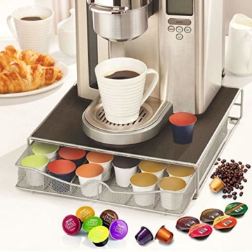 Kaffeemaschine Ständer & Kapsel Pod Aufbewahrung Halter Schublade Nespresso Dolce Gusto 36 Coffee Pods Schwarz - 2