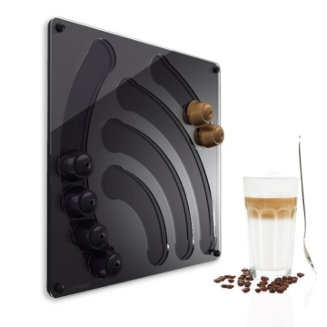 Plexidisplays 1104002 Wand-Kapselhalter für Dolce Gusto-Kapseln, Design Wasserfall, 41 x 40 cm, schwarz - 2