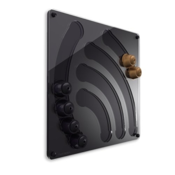 Plexidisplays 1104002 Wand-Kapselhalter für Dolce Gusto-Kapseln, Design Wasserfall, 41 x 40 cm, schwarz - 1
