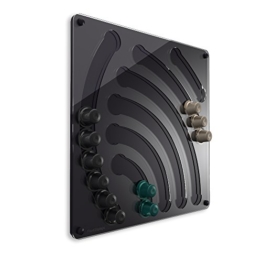 Plexidisplays 1107002 Wand-Kapselhalter für Cremesso Design Wasserfall, 41 x 40 cm, schwarz - 1